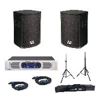 DJ GELUIDSET MC-15 Speakers + P700 Versterker incl kabels en statieven