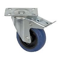 Blue Wheel, 100 mm Zwenkwiel, met rem